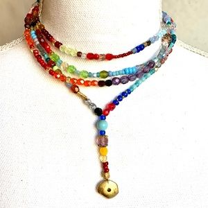 VINTAGE HELY DESIGNS 4 LAYER BEADED NECKLACE